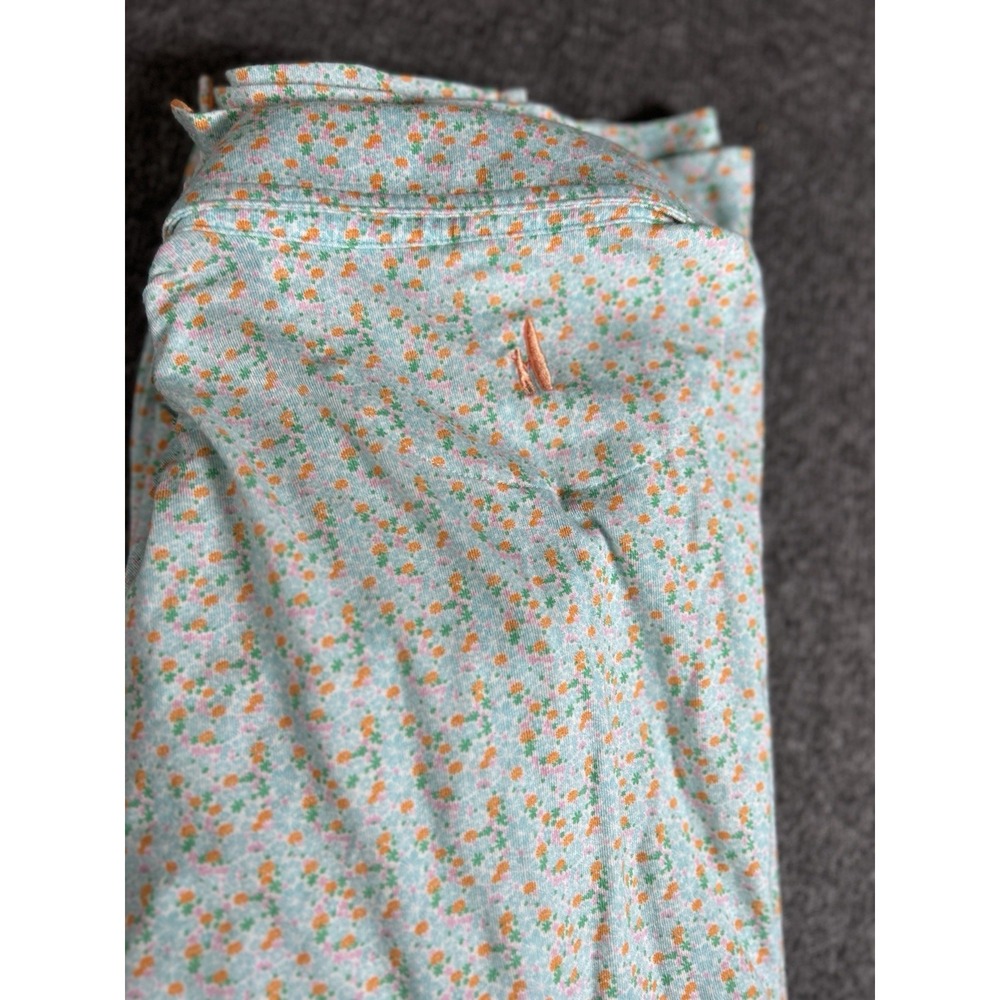 Johnnie O Polo Shirt Mens XL teal‎ Golf Performance Stretch Flowers - Picture 7 of 8